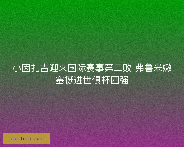 小因扎吉迎来国际赛事第二败 弗鲁米嫩塞挺进世俱杯四强