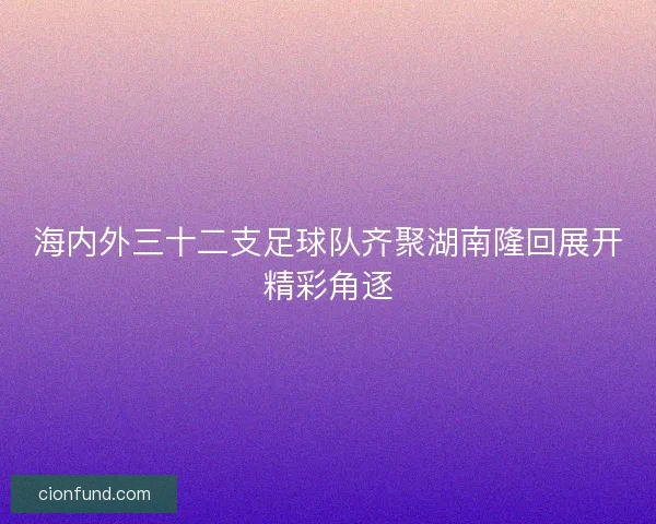 海内外三十二支足球队齐聚湖南隆回展开精彩角逐